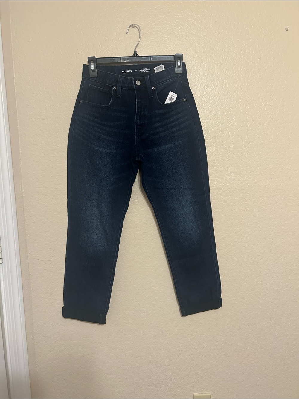 Old Navy OG Straight / Adjustable Waist Denim Tapered Leg Jeans / Girls 14